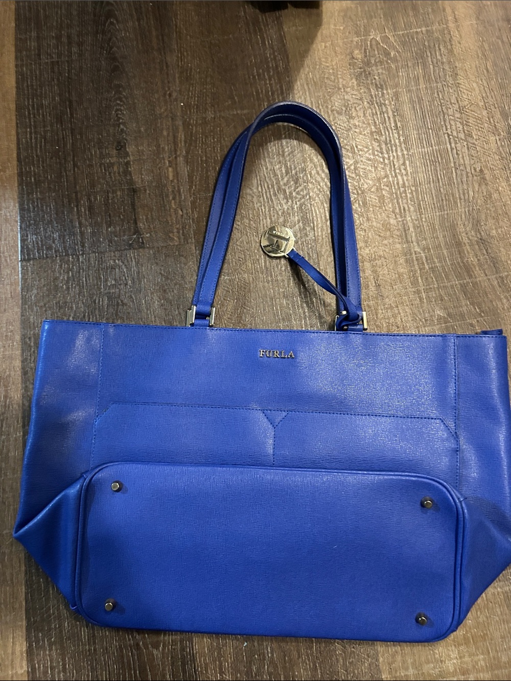 Furla Royal Blue Leather Tote Bag in Like New Condition